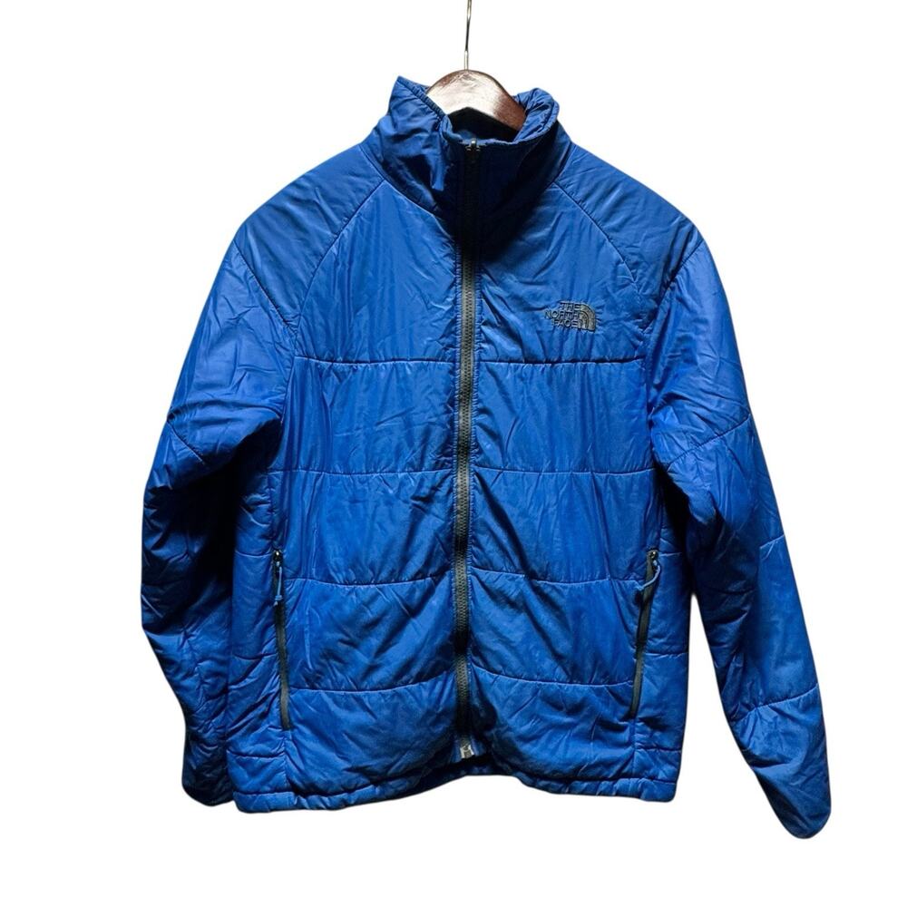 The North Face Men's Royal Blue High Neck Full-Zip Puffer Jacket Medium Hiking